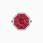 Load image into Gallery viewer, Art Deco Style Octagonal Ring with Geometric Design and Customizable Center Stone - Shahin Jewelry