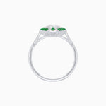 Load image into Gallery viewer, Art Deco Style Oval Center Clover Ring with Diamond - Shahin Jewelry