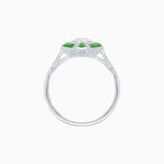 Load image into Gallery viewer, Art Deco Style Oval Center Clover Ring with Diamond - Shahin Jewelry