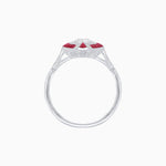 Load image into Gallery viewer, Art Deco Style Oval Center Clover Ring with Diamond - Shahin Jewelry