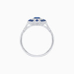 Load image into Gallery viewer, Art Deco Style Oval Center Clover Ring with Gemstone - Shahin Jewelry