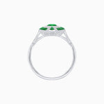 Load image into Gallery viewer, Art Deco Style Oval Center Clover Ring with Gemstone - Shahin Jewelry