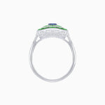 Load image into Gallery viewer, Art Deco Style Oval Cut Ring with Customizable French - Cut Gemstone Accents - Shahin Jewelry