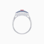 Load image into Gallery viewer, Art Deco Style Oval Cut Ring with Customizable French - Cut Gemstone Accents - Shahin Jewelry