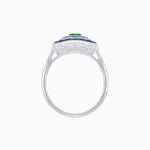 Load image into Gallery viewer, Art Deco Style Oval Cut Ring with Customizable French - Cut Gemstone Accents - Shahin Jewelry