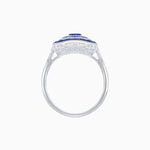 Load image into Gallery viewer, Art Deco Style Oval Cut Ring with Customizable French - Cut Gemstone Accents - Shahin Jewelry