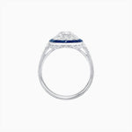 Load image into Gallery viewer, Art Deco Style Oval Ring with French-Cut Gemstone Halo and Diamond Accents - Shahin Jewelry