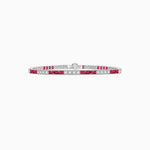 Load image into Gallery viewer, Art Deco Style Quadruple Diamond And Gemstone Line Bracelet - Shahin Jewelry