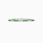 Load image into Gallery viewer, Art Deco Style Quadruple Diamond And Gemstone Line Bracelet - Shahin Jewelry