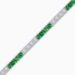 Load image into Gallery viewer, Art Deco Style Quadruple Diamond And Gemstone Line Bracelet - Shahin Jewelry