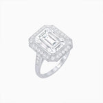 Load image into Gallery viewer, Art Deco Style Ring With Emerald Cut Diamond - Shahin Jewelry