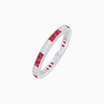 Load image into Gallery viewer, Art Deco Style Sapphire And Diamond Half Eternity Band - Shahin Jewelry