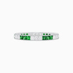 Load image into Gallery viewer, Art Deco Style Sapphire And Diamond Half Eternity Band - Shahin Jewelry