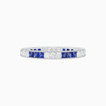 Load image into Gallery viewer, Art Deco Style Sapphire And Diamond Half Eternity Band - Shahin Jewelry