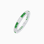 Load image into Gallery viewer, Art Deco Style Sapphire And Diamond Half Eternity Band - Shahin Jewelry