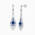 Load image into Gallery viewer, Art Deco Style Sapphire Dangle Earrings - Shahin Jewelry