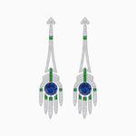 Load image into Gallery viewer, Art Deco Style Sapphire Dangle Earrings - Shahin Jewelry