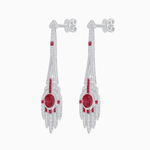 Load image into Gallery viewer, Art Deco Style Sapphire Dangle Earrings - Shahin Jewelry