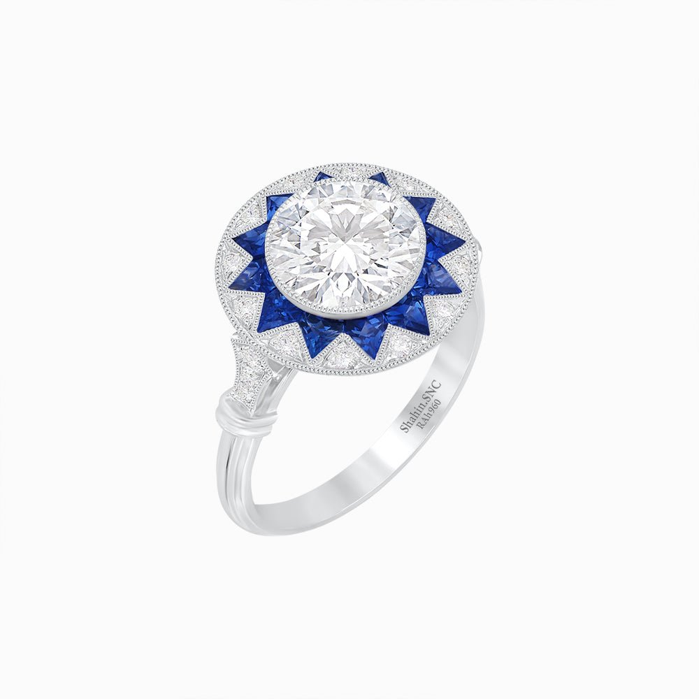 Art Deco Style Star Design Ring - Shahin Jewelry