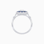 Load image into Gallery viewer, Art Deco Style Star Design Ring Oval Cut Diamond - Shahin Jewelry