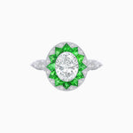 Load image into Gallery viewer, Art Deco Style Star Design Ring Oval Cut Diamond - Shahin Jewelry