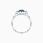 Load image into Gallery viewer, Art Deco Style Star Design Ring Oval Cut Gemstone - Shahin Jewelry