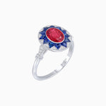 Load image into Gallery viewer, Art Deco Style Star Design Ring Oval Cut Gemstone - Shahin Jewelry