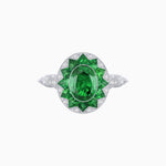 Load image into Gallery viewer, Art Deco Style Star Design Ring Oval Cut Gemstone - Shahin Jewelry