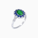 Load image into Gallery viewer, Art Deco Style Star Design Ring Oval Cut Gemstone - Shahin Jewelry