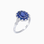 Load image into Gallery viewer, Art Deco Style Star Design Ring Oval Cut Gemstone - Shahin Jewelry