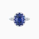 Load image into Gallery viewer, Art Deco Style Star Design Ring Oval Cut Gemstone - Shahin Jewelry