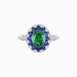 Load image into Gallery viewer, Art Deco Style Star Design Ring Oval Cut Gemstone - Shahin Jewelry