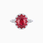 Load image into Gallery viewer, Art Deco Style Star Design Ring Oval Cut Gemstone - Shahin Jewelry