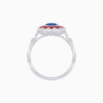 Load image into Gallery viewer, Art Deco Style Star Design Ring Oval Cut Gemstone - Shahin Jewelry