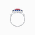 Load image into Gallery viewer, Art Deco Style Star Design Ring With Round Gemstone - Shahin Jewelry