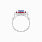 Load image into Gallery viewer, Art Deco Style Star Design Ring With Round Gemstone - Shahin Jewelry