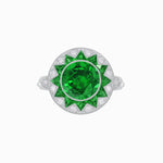 Load image into Gallery viewer, Art Deco Style Star Design Ring With Round Gemstone - Shahin Jewelry