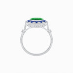 Load image into Gallery viewer, Art Deco Style Star Design Ring With Round Gemstone - Shahin Jewelry