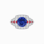 Load image into Gallery viewer, Art Deco Style Stepped Down Ring with Gemstone - Shahin Jewelry