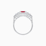 Load image into Gallery viewer, Art Deco Style Stepped Down Ring with Gemstone - Shahin Jewelry