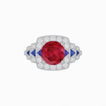 Load image into Gallery viewer, Art Deco Style Stepped Down Ring with Gemstone - Shahin Jewelry