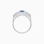Load image into Gallery viewer, Art Deco Style Stepped Down Ring with Gemstone - Shahin Jewelry