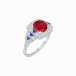 Load image into Gallery viewer, Art Deco Style Stepped Down Ring with Gemstone - Shahin Jewelry