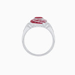 Load image into Gallery viewer, Art Deco Style Swirl Ring with Round Center Stone and Calibre-Cut Gemstone Accents - Shahin Jewelry