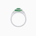 Load image into Gallery viewer, Art Deco Style Swirl Ring with Round Center Stone and Calibre-Cut Gemstone Accents - Shahin Jewelry