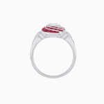 Load image into Gallery viewer, Art Deco Style Swirl Ring with Round Center Stone and Calibre-Cut Gemstone Accents - Shahin Jewelry