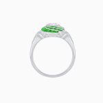 Load image into Gallery viewer, Art Deco Style Swirl Ring with Round Center Stone and Calibre-Cut Gemstone Accents - Shahin Jewelry