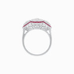 Load image into Gallery viewer, Art Deco Style Trilogy Illusion Setting Ring with Diamond - Shahin Jewelry