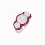 Load image into Gallery viewer, Art Deco Style Trilogy Illusion Setting Ring with Diamond - Shahin Jewelry