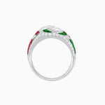 Load image into Gallery viewer, Art Deco Style Two-Ring Set with Round Center Stones and French-Cut Gemstone Accents - Shahin Jewelry